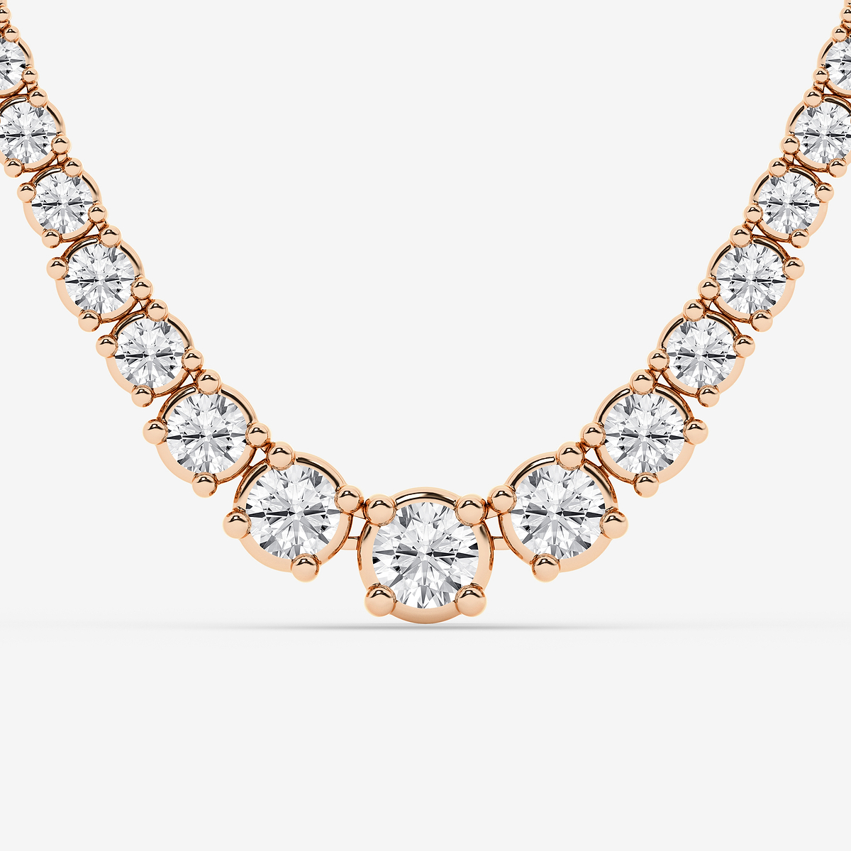 Additional Image 1 for  20 ctw Round Lab Grown Diamond Four Prong Graduated Tennis Necklace